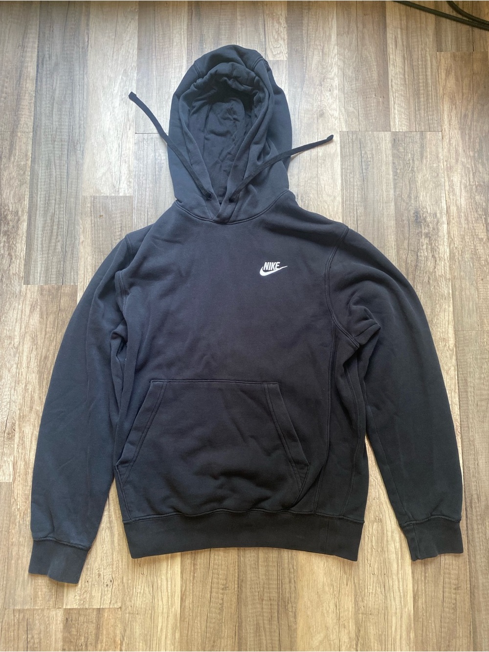 Nike Black Men's Pullover Hoodie with White Swoosh